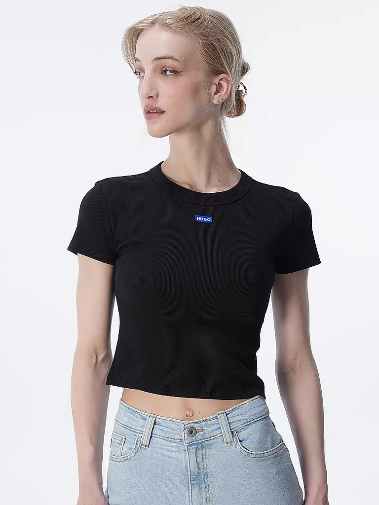 HUGO | T-Shirt Cropped Fit | weiss