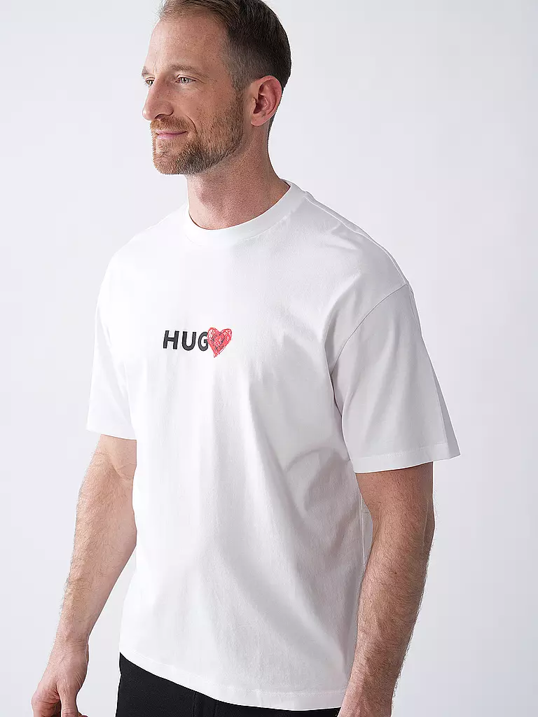 HUGO | T-Shirt DEWDAM | weiss