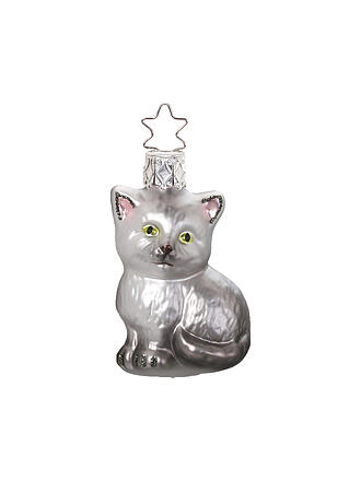 INGE GLAS | Weihnachtsschmuck -  Anhänger 6,5cm KARLO KATZE Silber