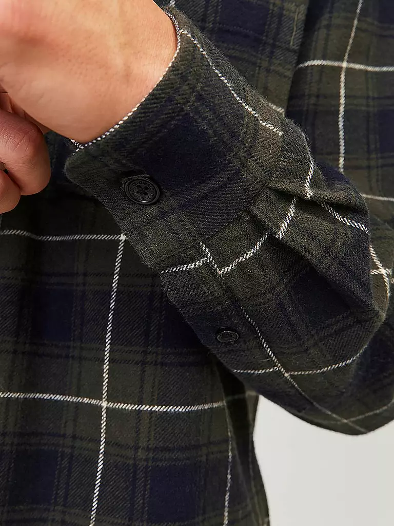 JACK & JONES | Flannelhemd Overshirt JORFREDERIKSBERG | braun