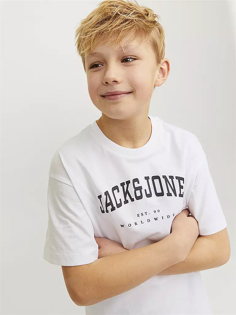 JACK & JONES | Jungen T-Shirt  JJECALEB VARSITY TEE | schwarz