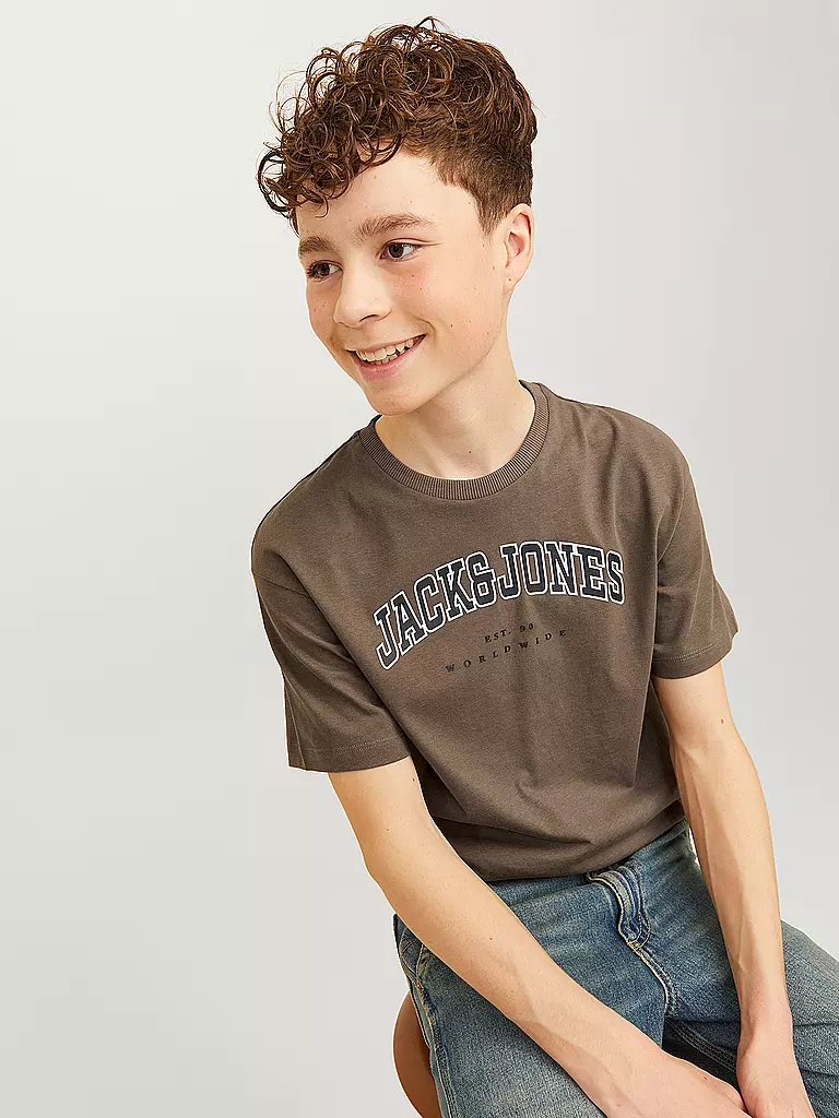 JACK & JONES | Jungen T-Shirt  JJECALEB VARSITY TEE | schwarz