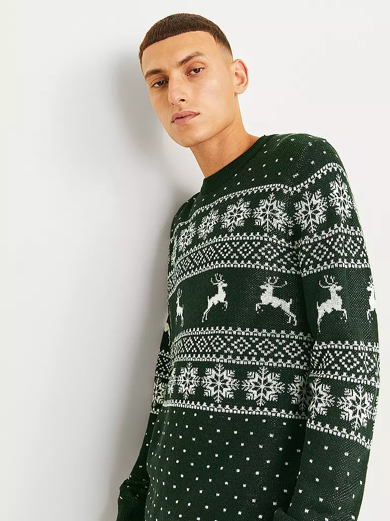 JACK & JONES | Pullover JJXMAS GABRIEL | dunkelrot