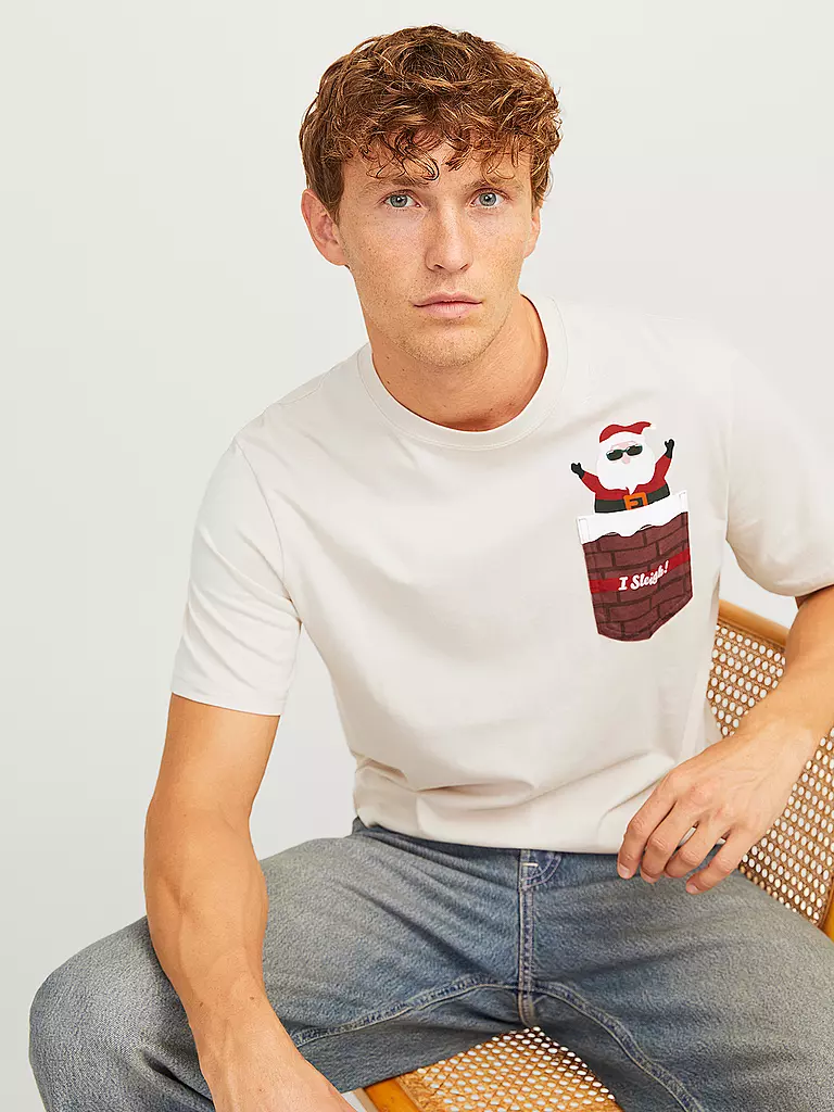 JACK & JONES | T-Shirt JJXMAS | dunkelgrün