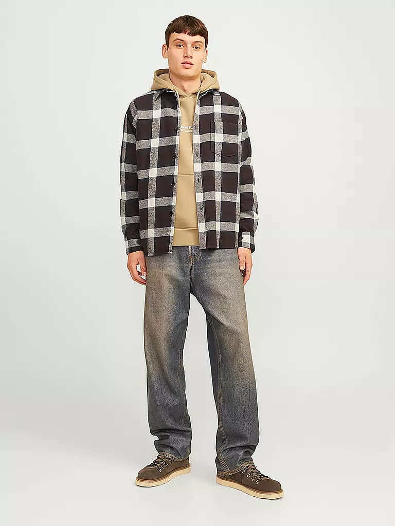 JACK & JONES | Flannelhemd Overshirt JORFREDERIKSBERG  | braun