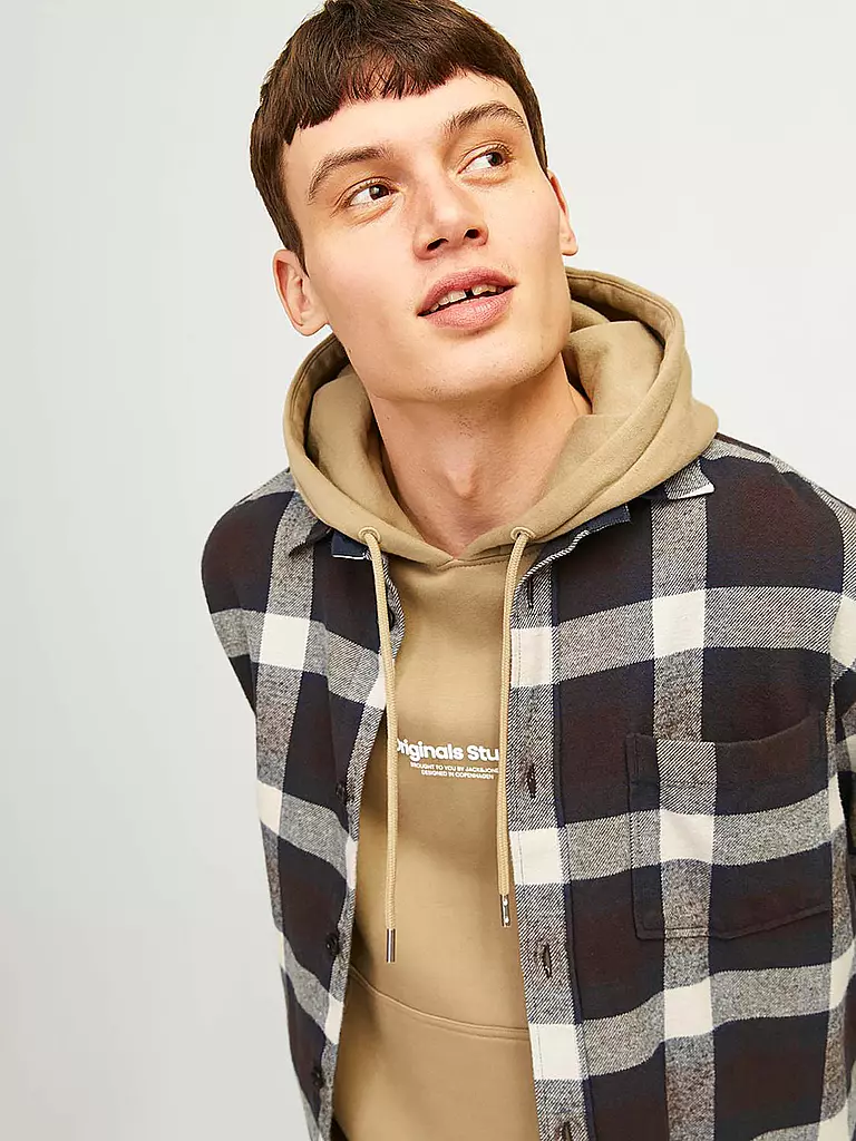 JACK & JONES | Flannelhemd Overshirt JORFREDERIKSBERG  | braun