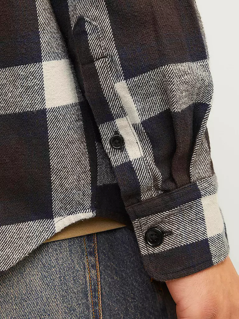 JACK & JONES | Flannelhemd Overshirt JORFREDERIKSBERG  | braun