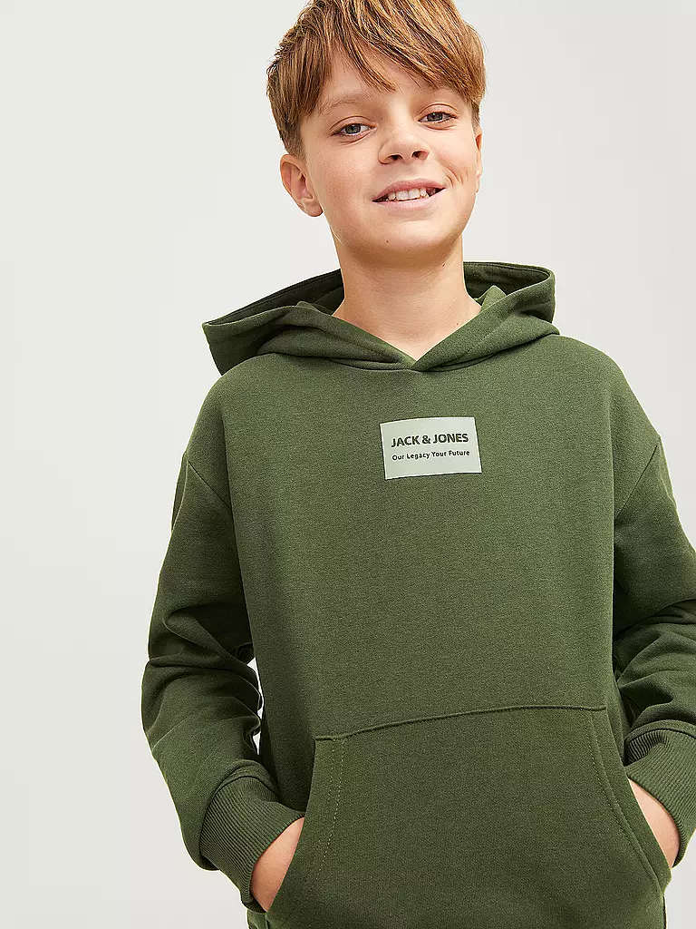 JACK & JONES | Jungen Kapuzensweater - Hoodie JJHAKKAI | olive