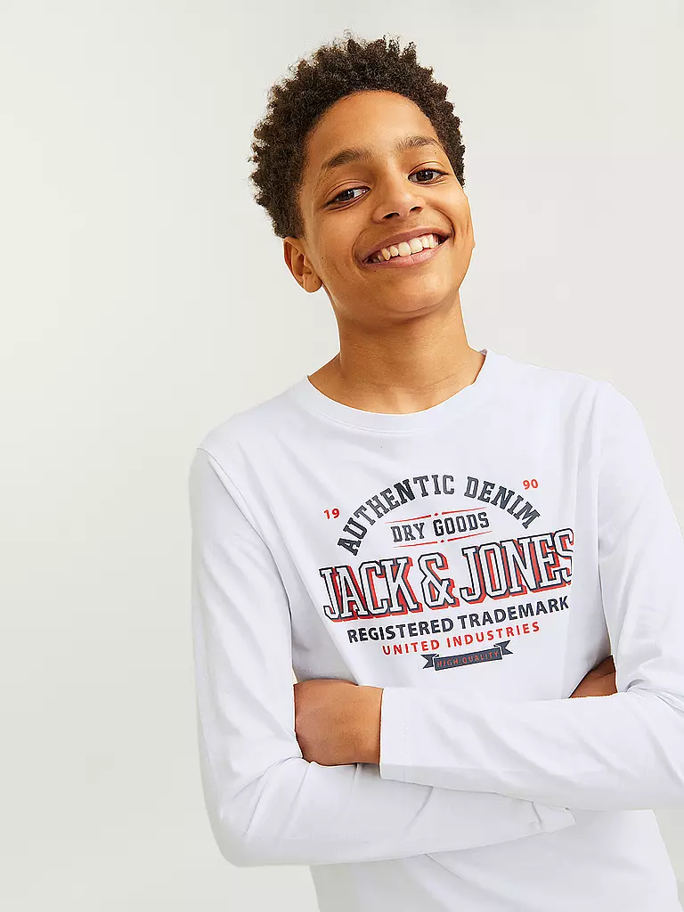 JACK & JONES | Jungen Langarmshirt  JJELOGO | weiss