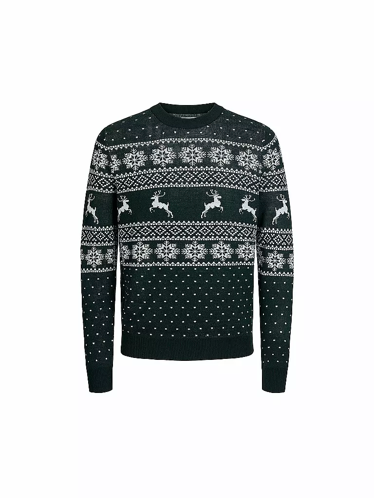 JACK & JONES | Jungen Pullover JJXMAS GABRIEL | dunkelgrün