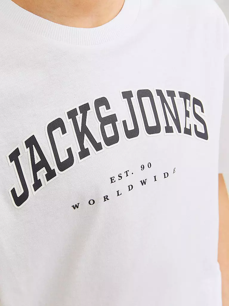 JACK & JONES | Jungen T-Shirt  JJECALEB VARSITY TEE  | weiss