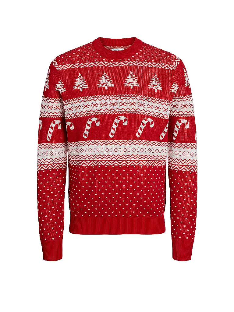 JACK & JONES | Pullover JJXMAS GABRIEL | dunkelrot