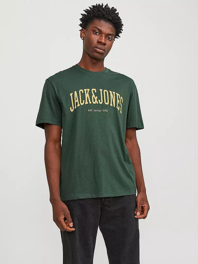 JACK & JONES | T-Shirt  JJEJOSH | dunkelgrün