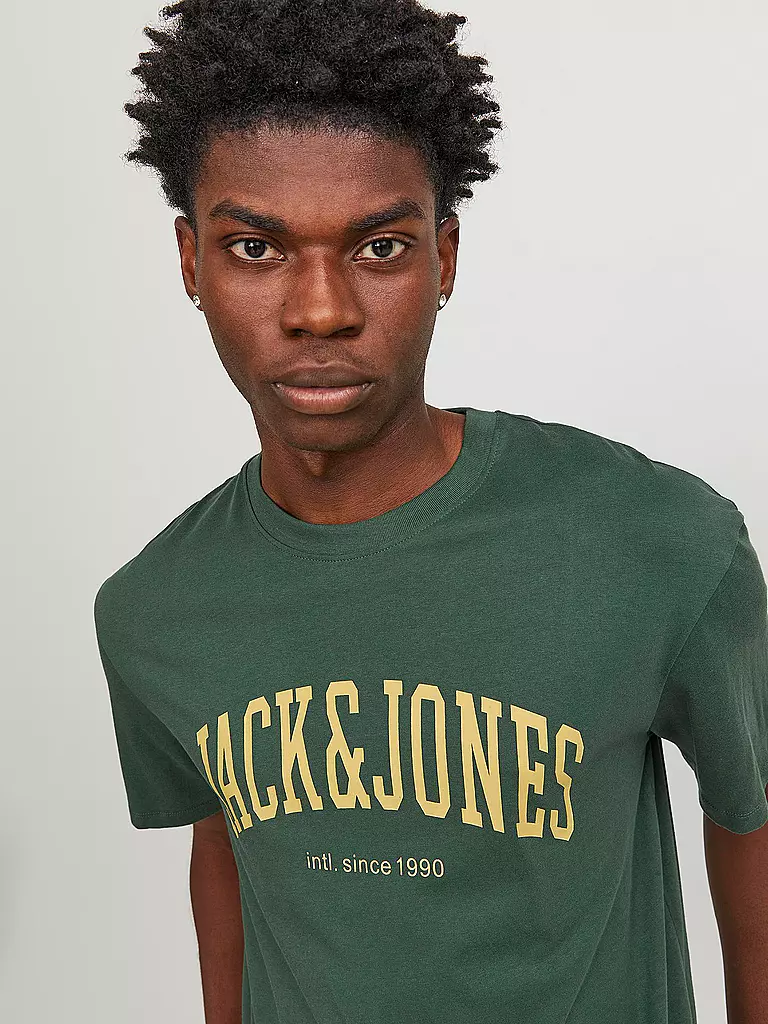 JACK & JONES | T-Shirt  JJEJOSH | dunkelgrün