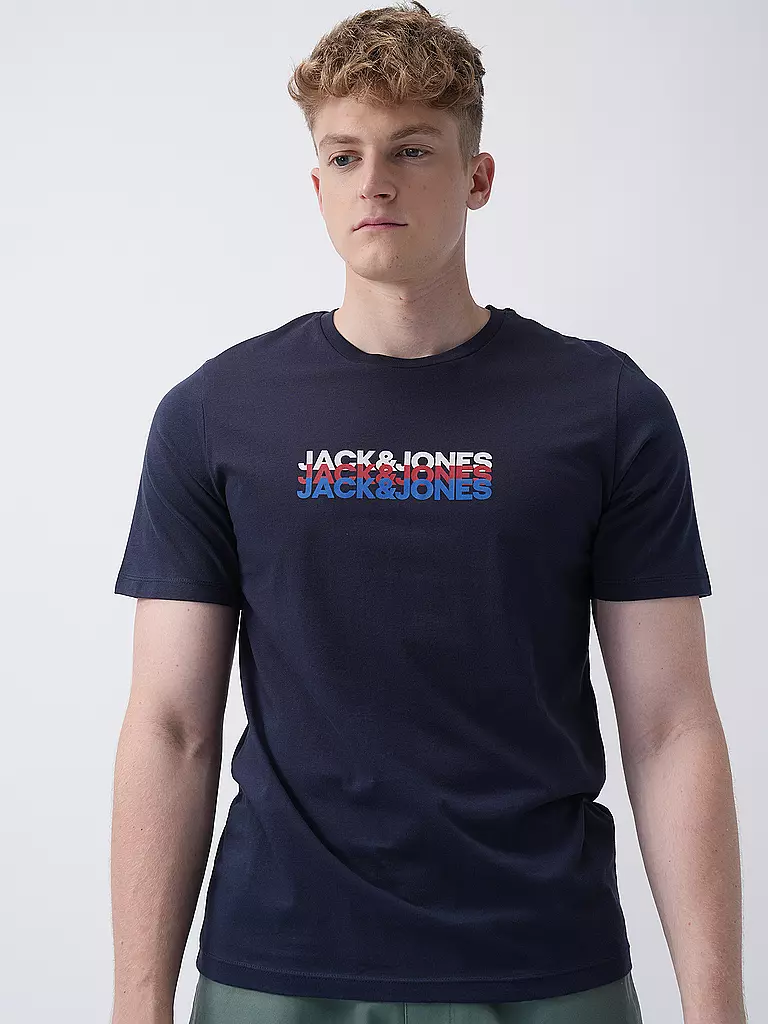 JACK & JONES | T-Shirt JJCYBER | dunkelblau