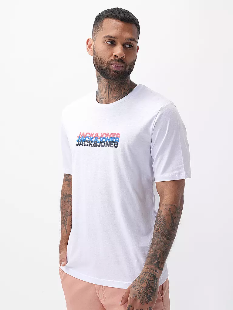 JACK & JONES | T-Shirt JJCYBER | weiss