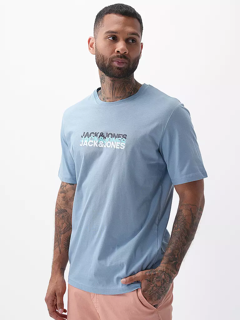 JACK & JONES | T-Shirt JJCYBER | hellblau