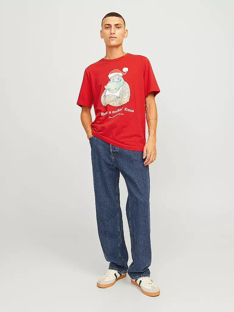 JACK & JONES | T-Shirt JJXMAS | rot