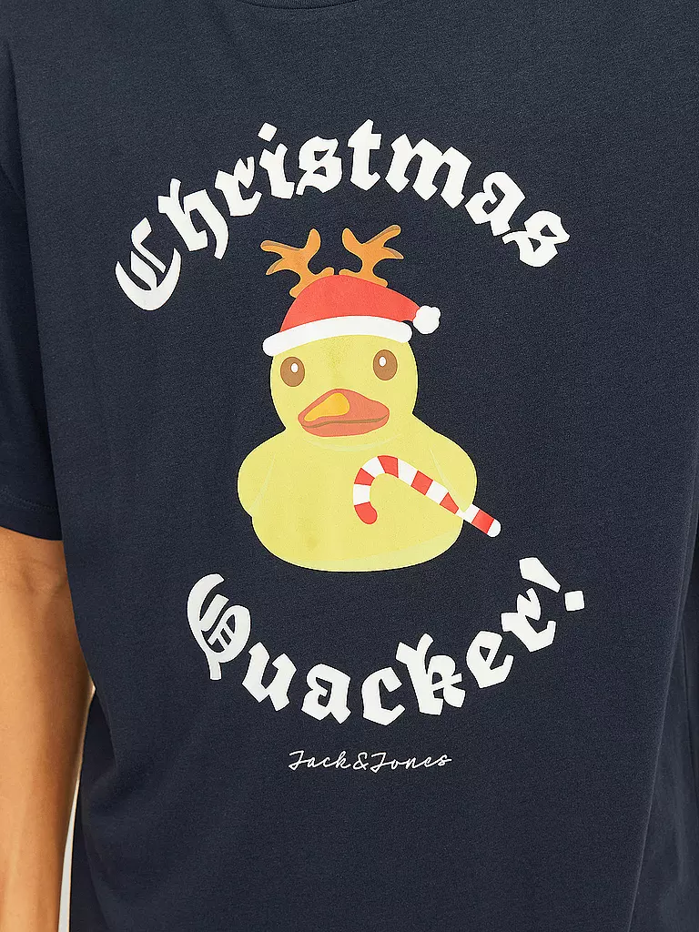 JACK & JONES | T-Shirt JJXMAS | dunkelblau