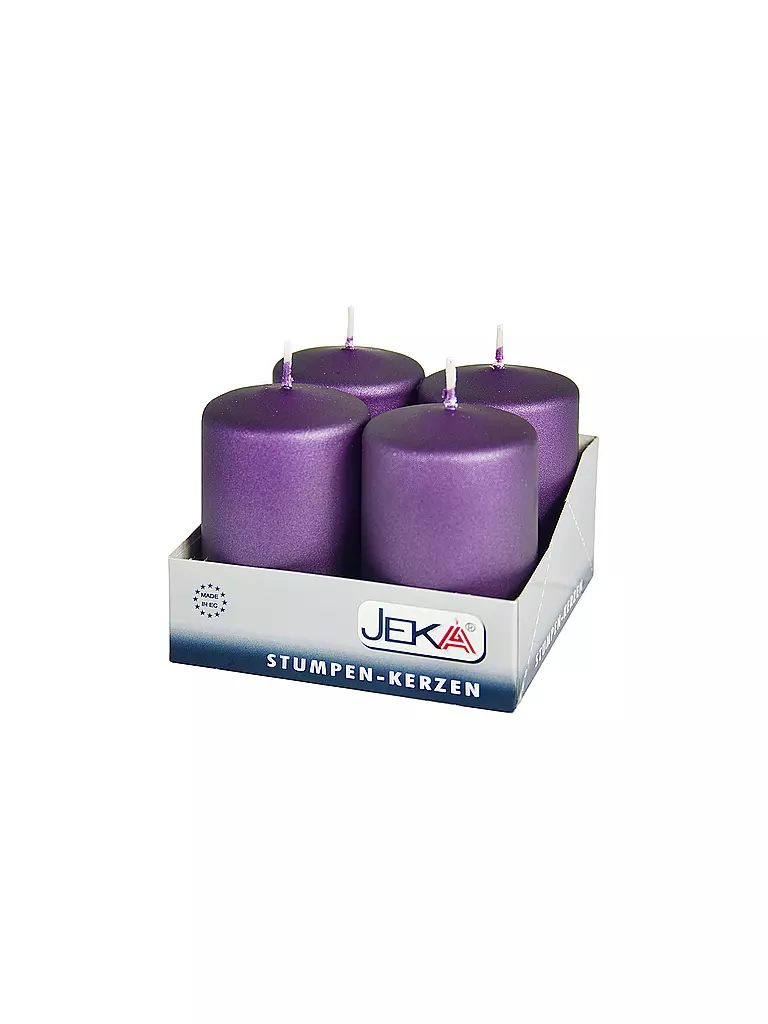 JEKA | Stumpen Kerzen 50/80 Velvet 4er Pflaume | lila