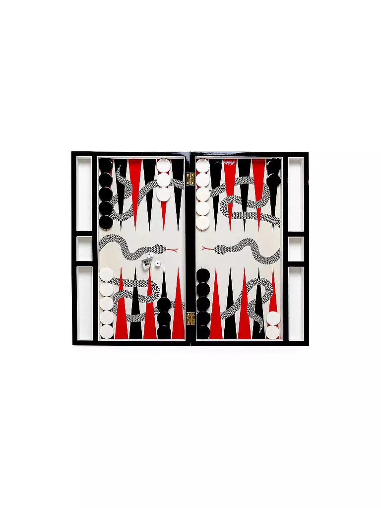 JONATHAN ADLER | Backgammon Set EDEN 47x57cm Black/Red | schwarz