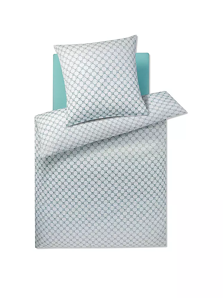 JOOP | Satin Bettwäsche 2x 70x90cm/200x200cm CORNFLOWER GLEAM Aqua  | mint