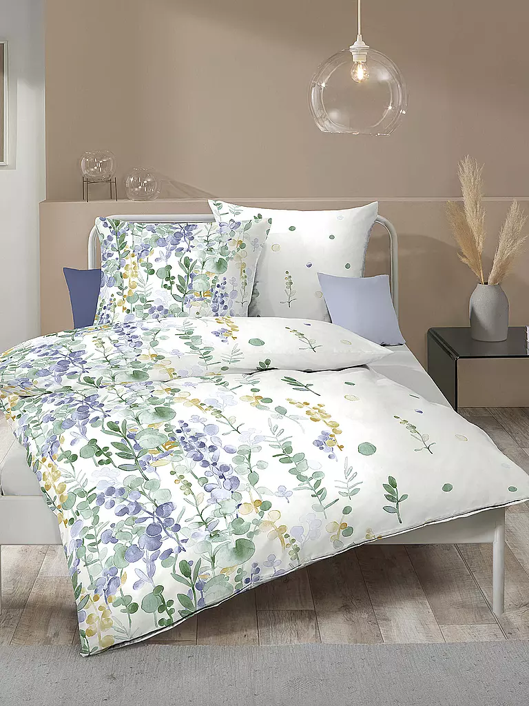 KAEPPEL | Flanell Bettwäsche 70x90cm/140x200cm INAYA Lavender | weiss