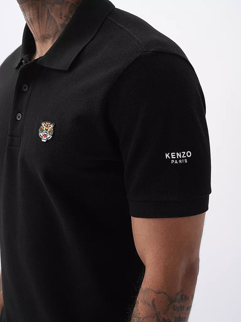 KENZO | Poloshirt LUCKY TIGER Slim Fit | schwarz