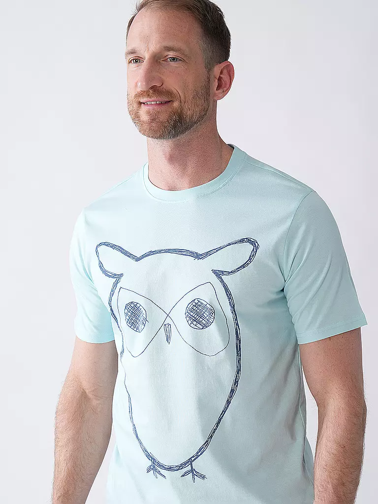 KNOWLEDGE COTTON APPAREL | T-Shirt BIG OWL | blau