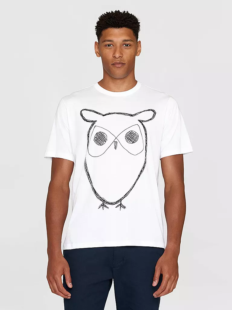 KNOWLEDGE COTTON APPAREL | T-Shirt BIG OWL | türkis