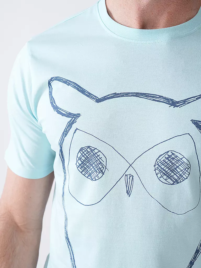 KNOWLEDGE COTTON APPAREL | T-Shirt BIG OWL | blau