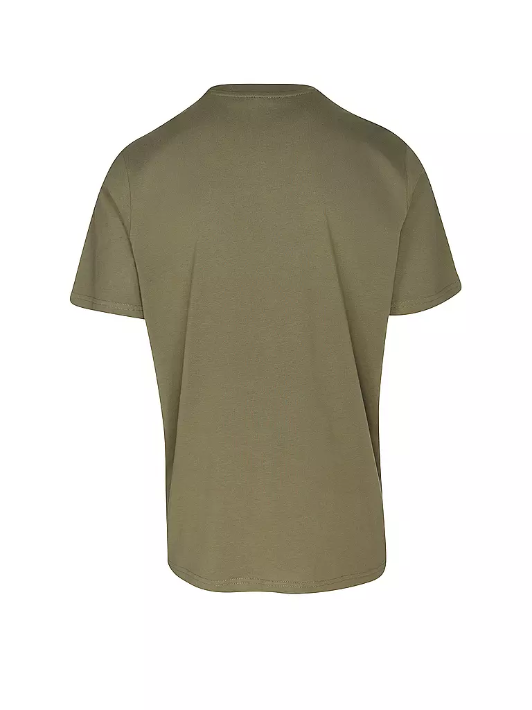 KNOWLEDGE COTTON APPAREL | T-Shirt OWL LINES | olive