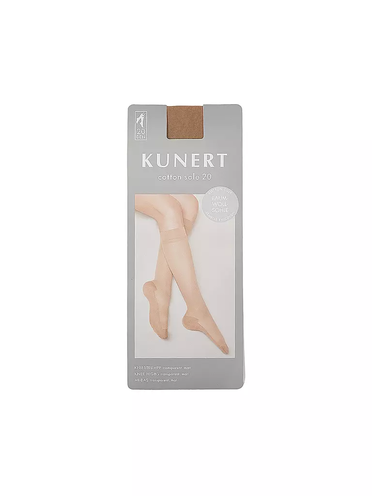 KUNERT | Kniestrümpfe COTTON SOLE 20 DEN  | hellbraun