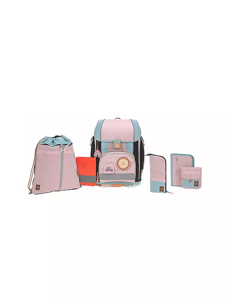 LÄSSIG | Schultaschen Set 7tlg Boxy Unique Rose Blue | rosa