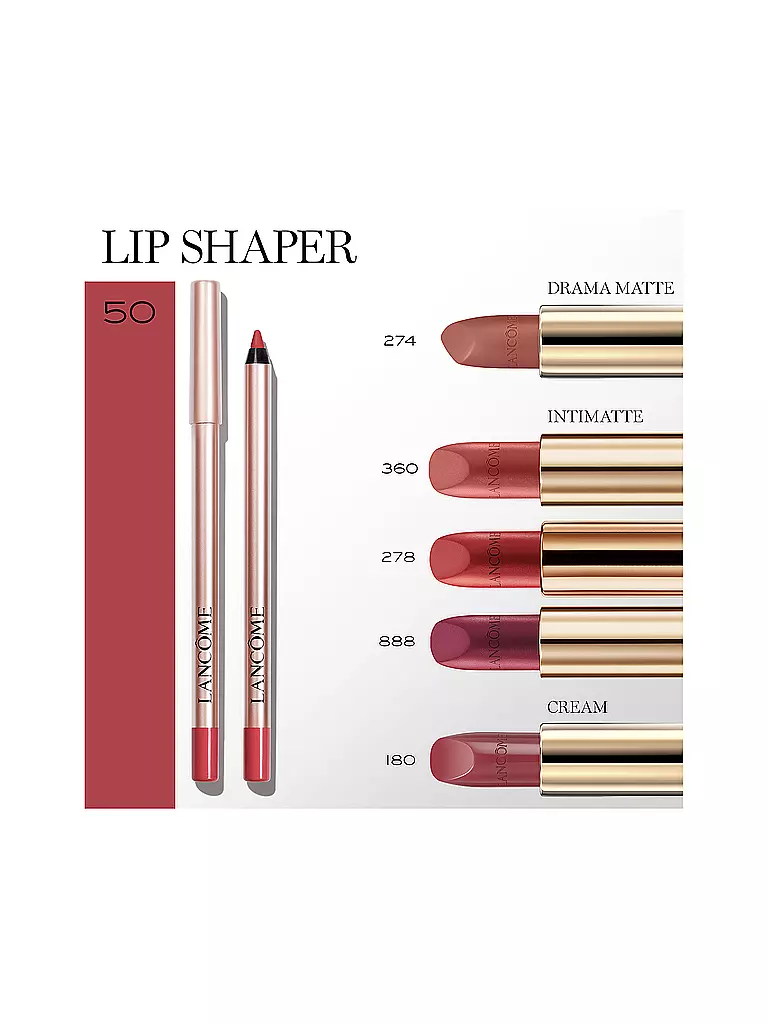 LANCÔME | Lippenkonturenstift - Lip Idôle Lip Shaper Creamy Matte Lip Liner (50 Sheik's Rosy Nude) | dunkelrot