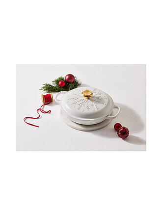 LE CREUSET | Gourmet-Profitopf Schneeflocke aus Gusseisen mit Goldknopf 26cm SIGNATURE Cotton