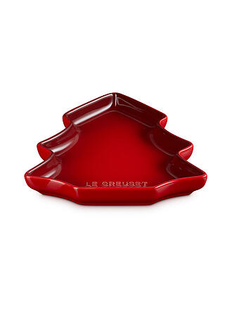 LE CREUSET | Teller in Tannenbaumform aus Steinzeug 19cm Kirschrot 