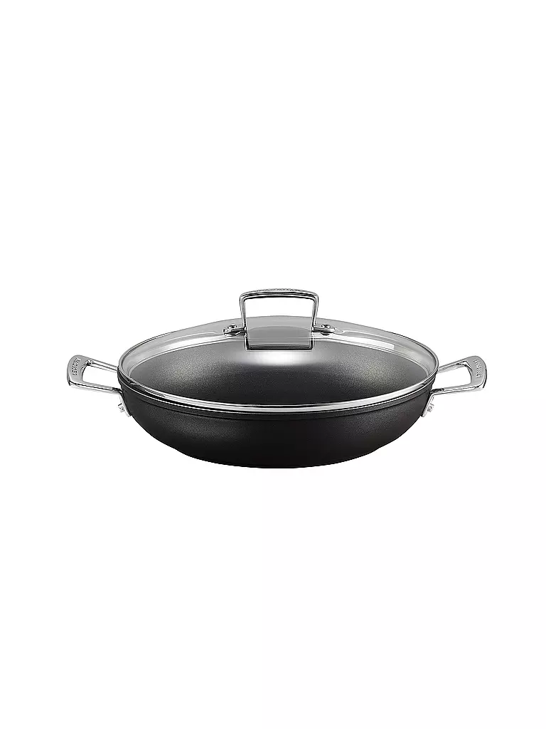 LE CREUSET | Aluminium-Antihaft Profipfanne mit Glasdeckel 28cm/3,2l Schwarz | schwarz