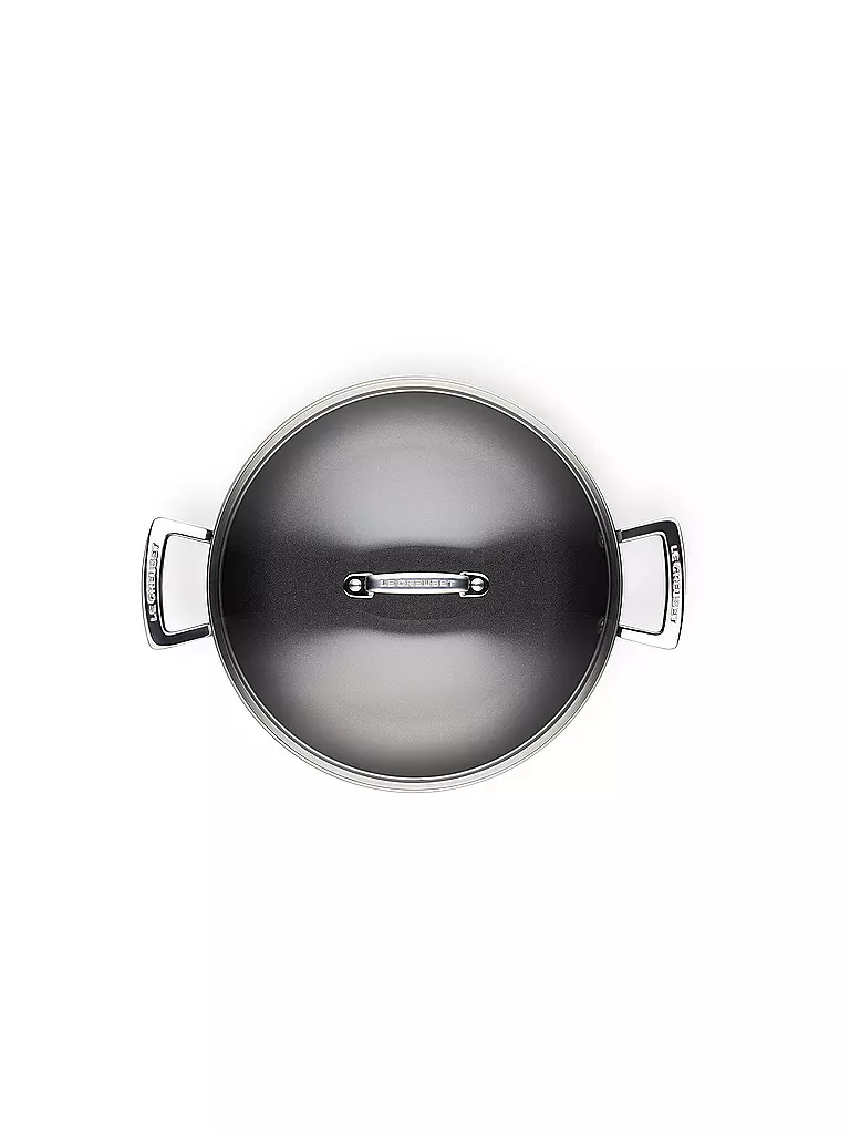 LE CREUSET | Aluminium-Antihaft Profipfanne mit Glasdeckel 28cm/3,2l Schwarz | schwarz