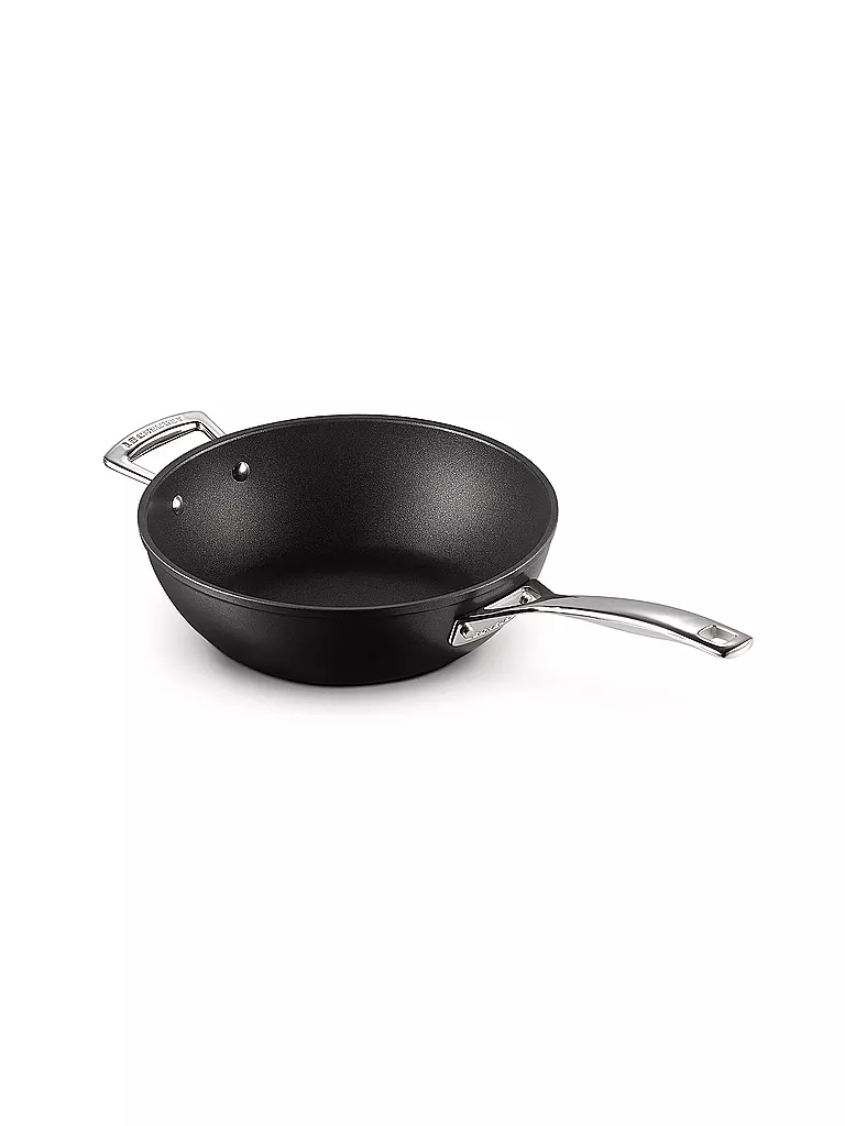 LE CREUSET | Aluminium-Antihaft Wok-Pfanne mit Gegengriff 26cm/3,4l Schwarz | schwarz