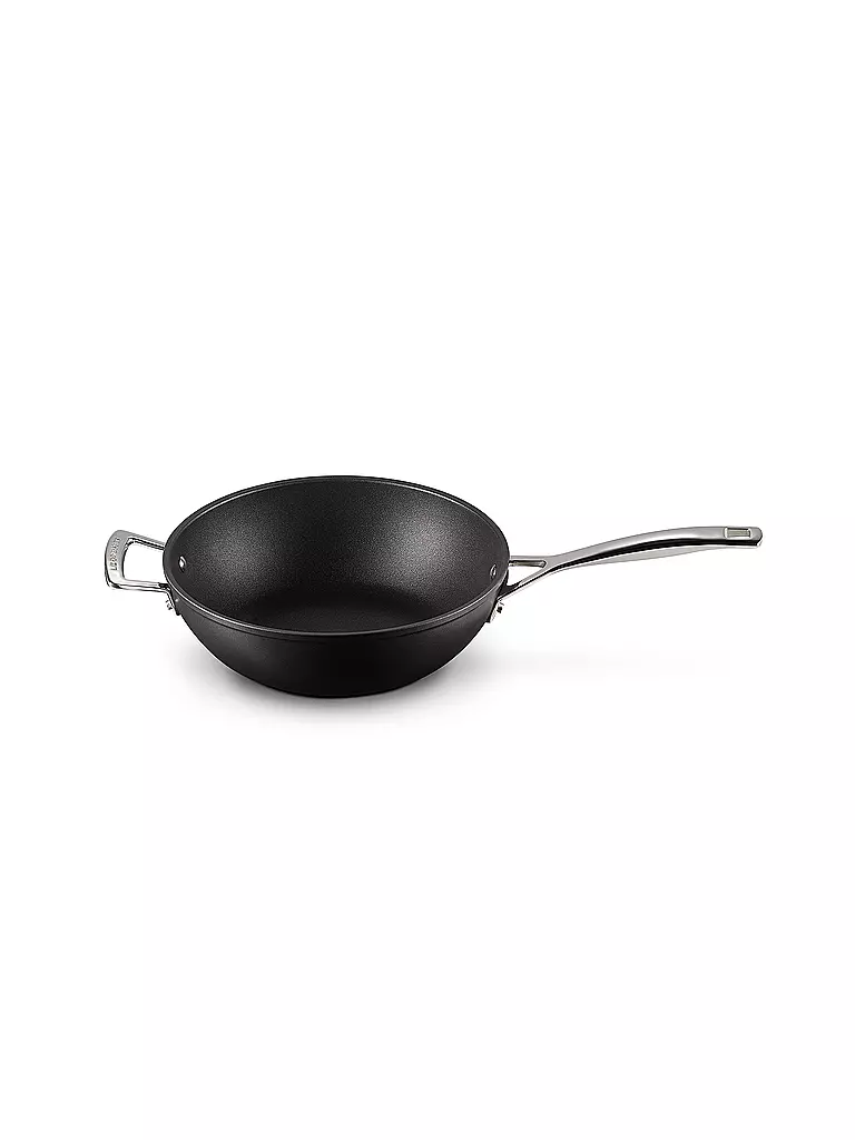 LE CREUSET | Aluminium-Antihaft Wok-Pfanne mit Gegengriff 26cm/3,4l Schwarz | schwarz