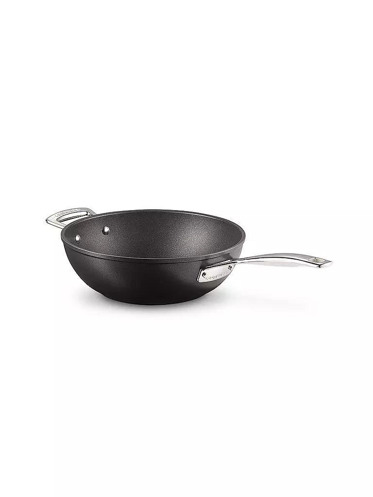 LE CREUSET | Aluminium-Antihaft Wok-Pfanne mit Gegengriff 26cm/3,4l Schwarz | schwarz