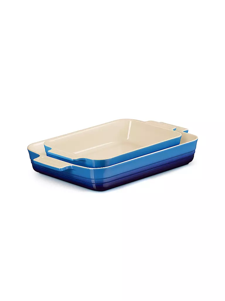 LE CREUSET | Auflaufform 2er-Set 25+32cm rechteckig KLASSIK Azure | blau