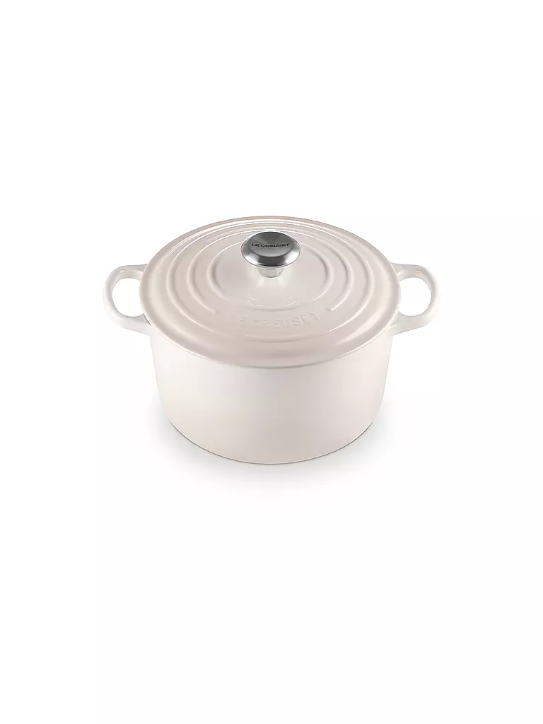 LE CREUSET | Bräter rund hoch SIGNATURE 24cm Meringue | creme