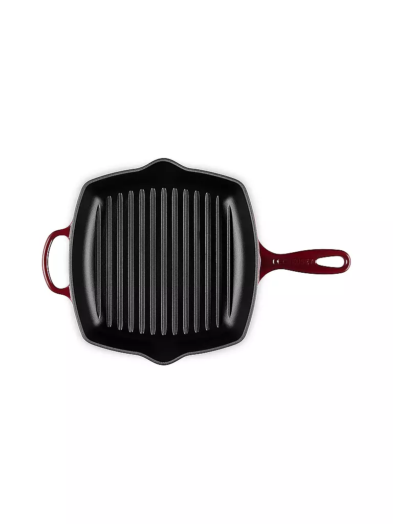 LE CREUSET | Grillpfanne quadratisch SIGNATURE 26x26cm Garnet | hellgrau