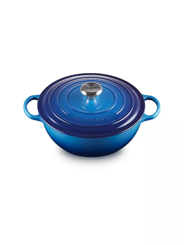 LE CREUSET | Gusseisen-Bräter mit Deckel 26cm LA MARMITE SIGNATURE Azure | blau