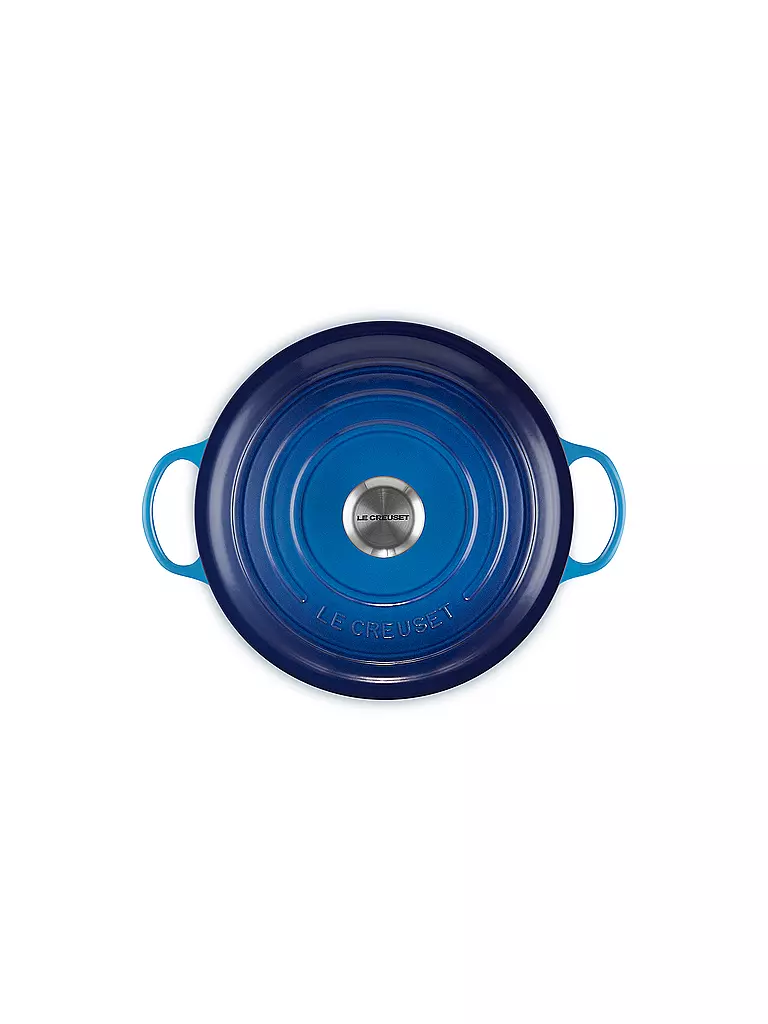 LE CREUSET | Gusseisen-Bräter mit Deckel 26cm LA MARMITE SIGNATURE Azure | blau