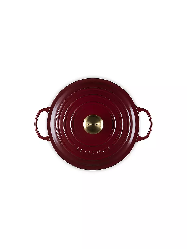 LE CREUSET | Gusseisen-Bräter mit Deckel 26cm LA MARMITE SIGNATURE Garnet | dunkelrot