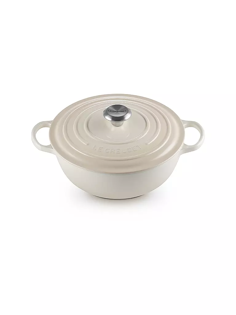 LE CREUSET | Gusseisen-Bräter mit Deckel 26cm LA MARMITE SIGNATURE Meringue | creme