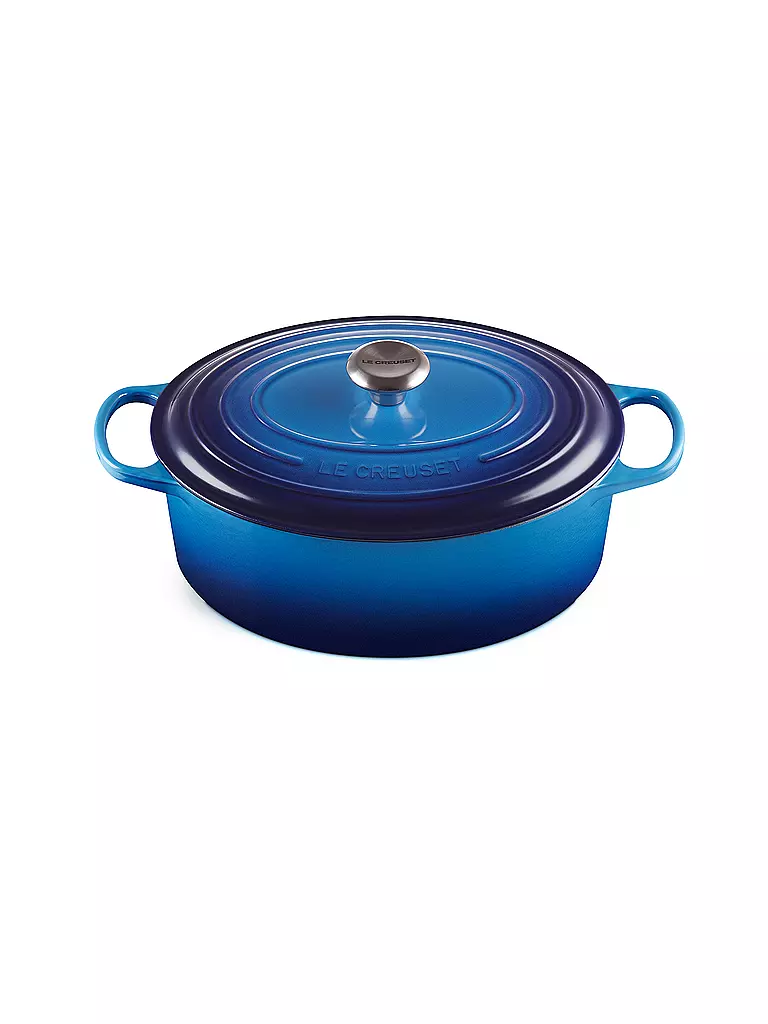 LE CREUSET | Gusseisen-Bräter mit Deckel Oval 31cm SIGNATURE Azure | blau